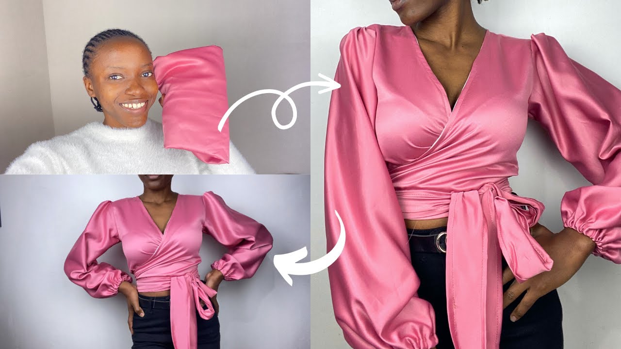 MAKING A WRAP CROP TOP // Making custom order Ep #2