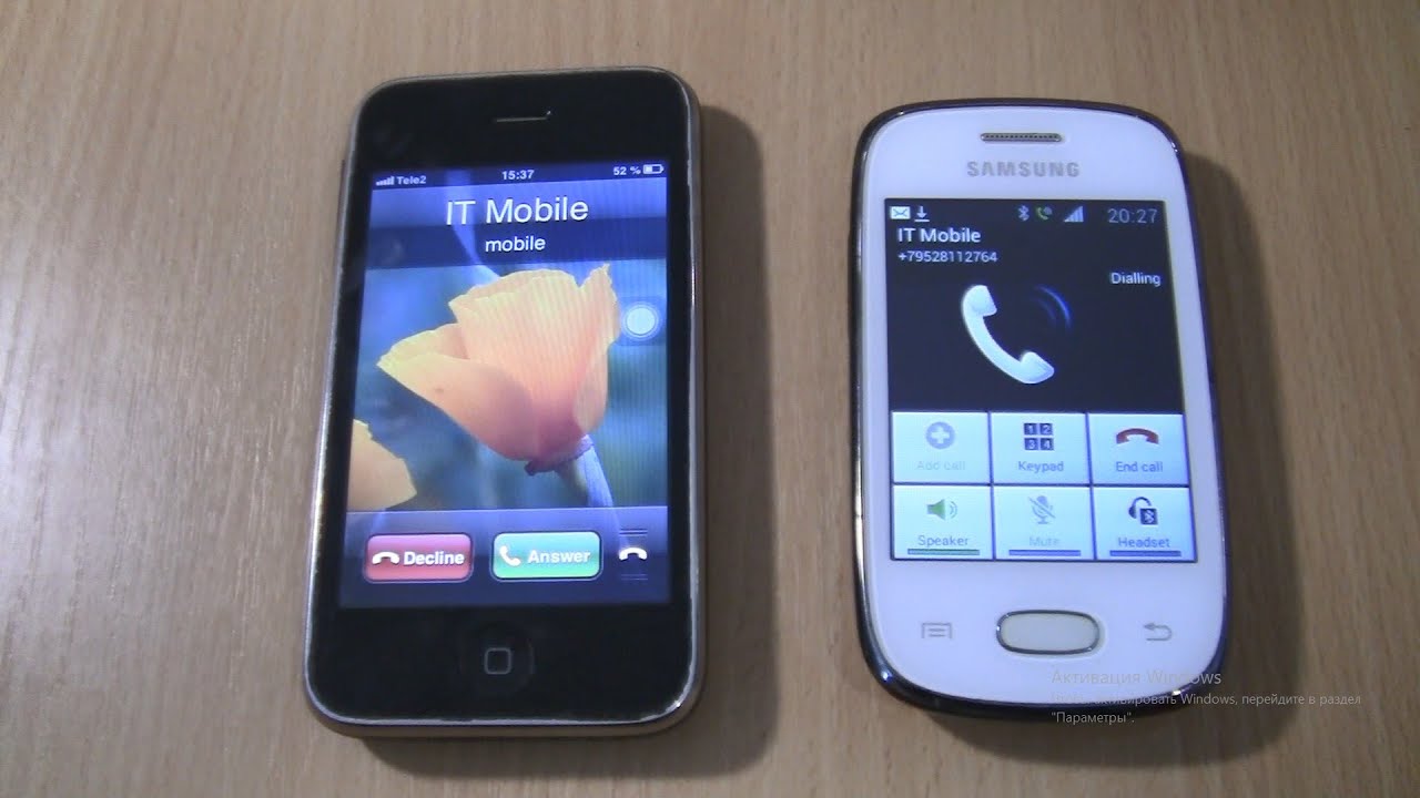 Incoming call&Outgoing call at the Same Time Samsung Galaxy Pocket Neo+Iphone 3Gs