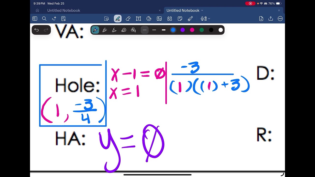 Calculating Holes in rational functions