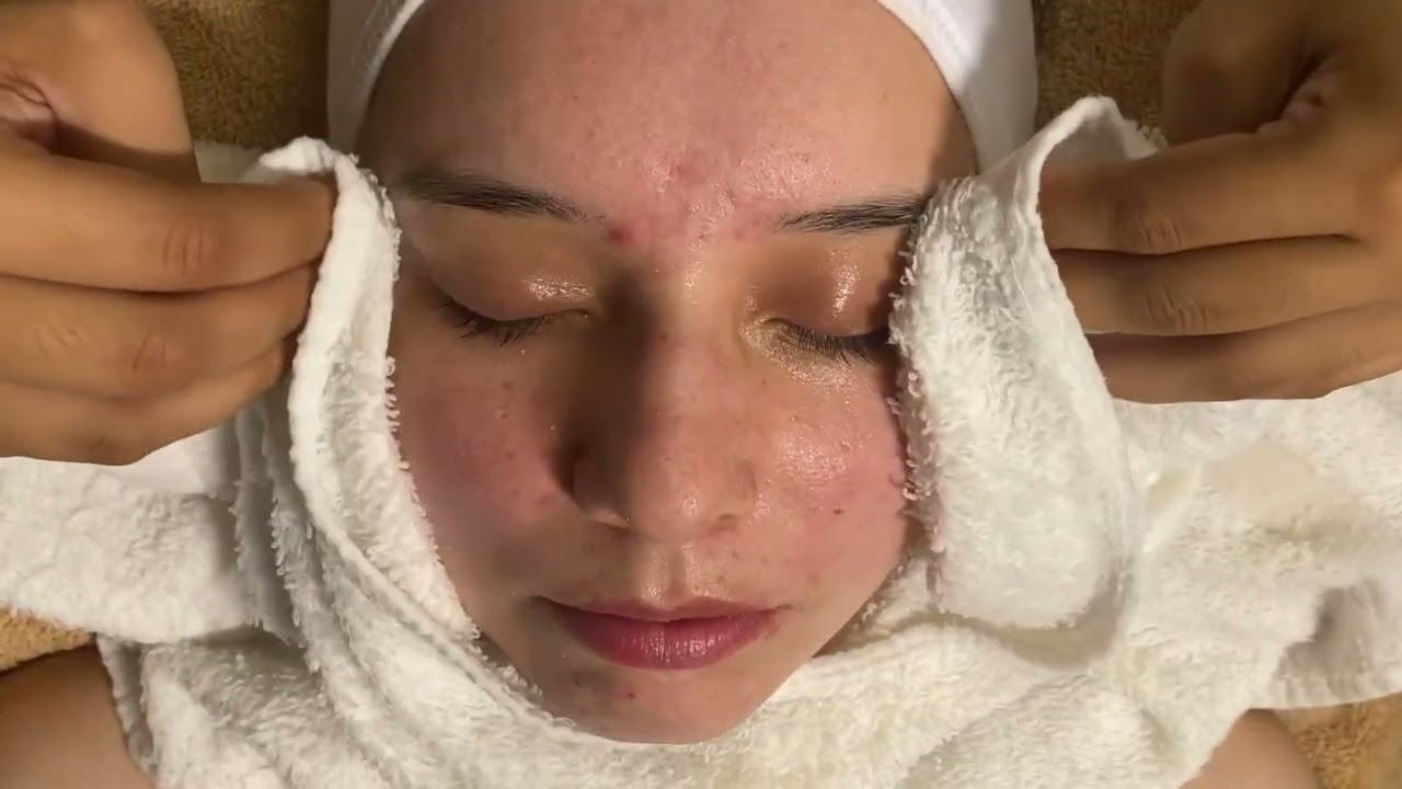 Relaxing facial treatment with facial massage