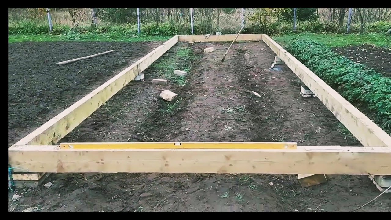 Фундамент для теплицы из бруса. Своими руками. Часть 1.