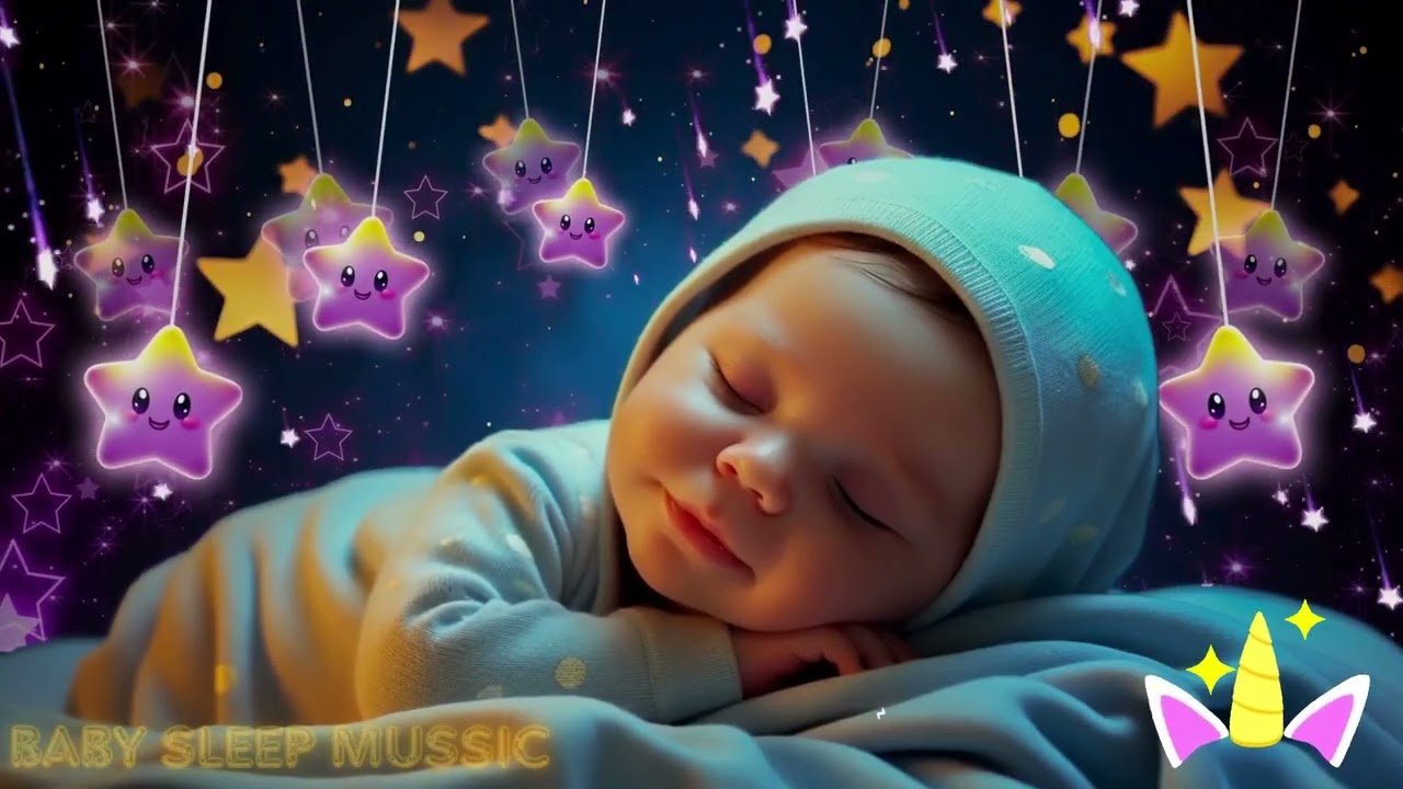 Relaxing Baby Lullabies with Cute Sleeping Scene for Deep Sleep and Brain Support