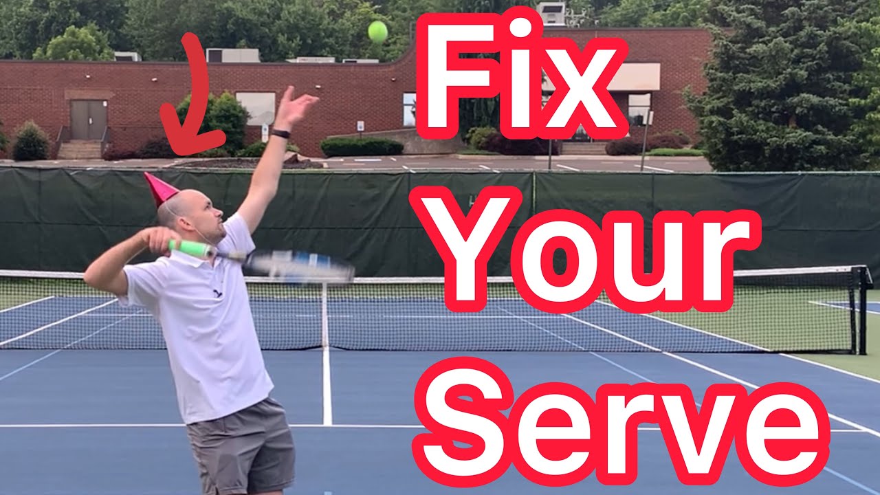 Fix Your Serve Using A Birthday Hat (Tennis Lesson)