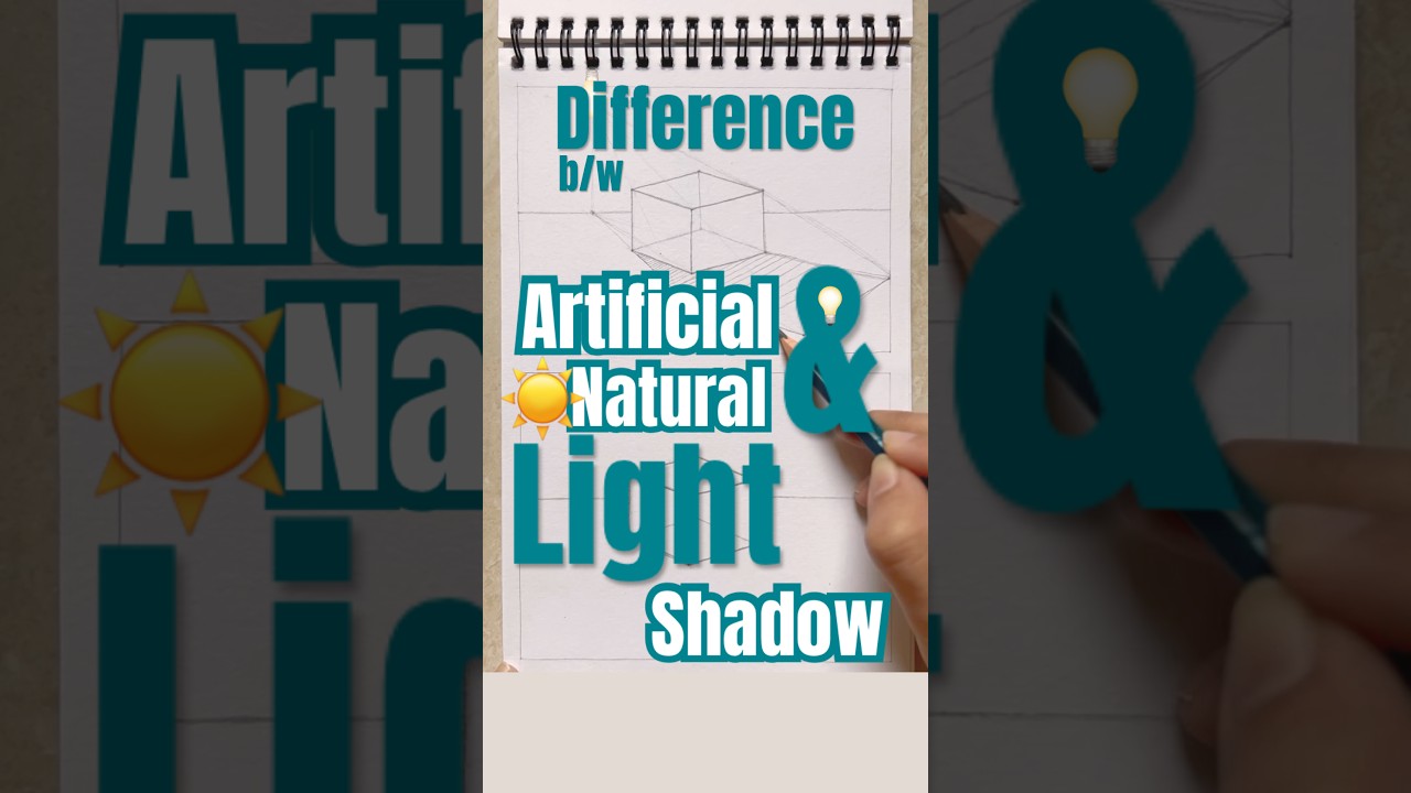 Difference b/w Artificial & Natural source shadow #nata #jeebarch #howtodraw #drawingtutorial #art