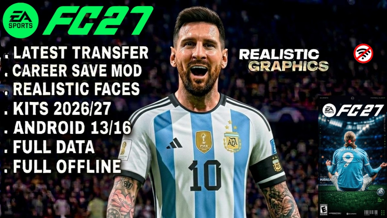 FIFA 16 MOBILE MOD EA FC 26 ANDROID OFFLINE CAREER MODE UPDATE KITS 2026/27 REAL FACES & TRANSFERS