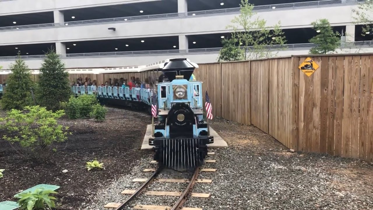 The Essex County Turtle Back Zoo Railroad's Blue Train Entering Turtle Back Junction