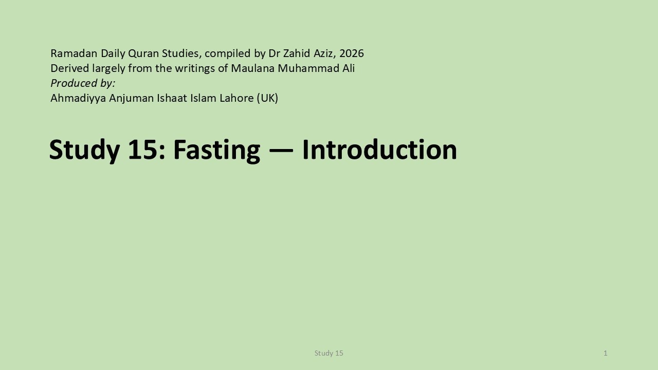 Study 15: Fasting — Introduction