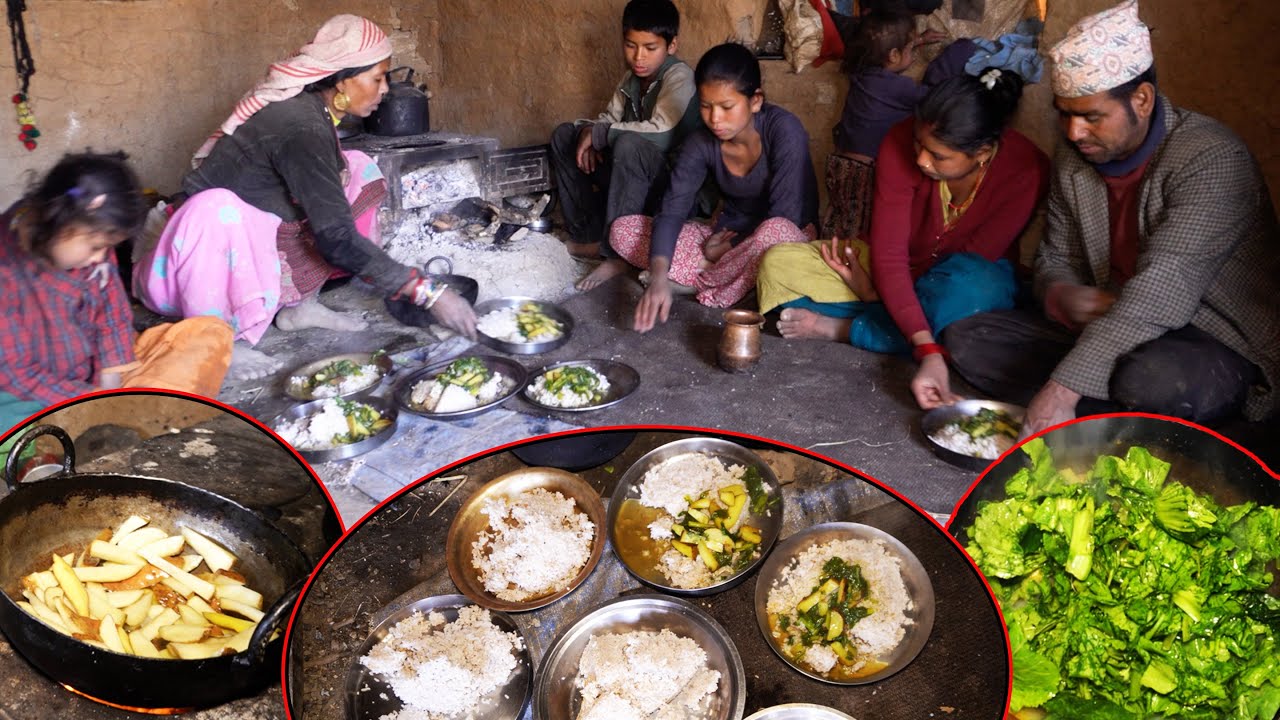 dharme brother's son cooks lunch for the family @ruralnepall