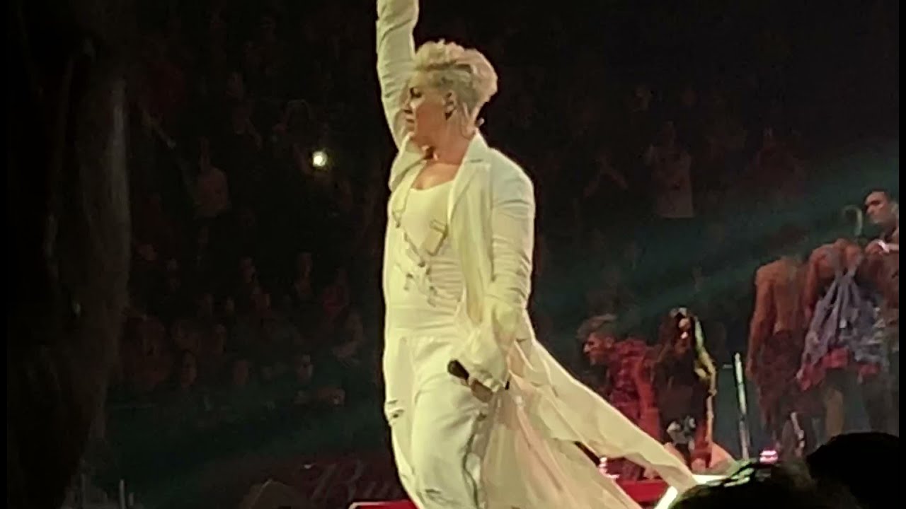 PINK performs WHAT ABOUT US [But first a message from PINK]- P!NK Live Houston Toyota Center 3/19/19