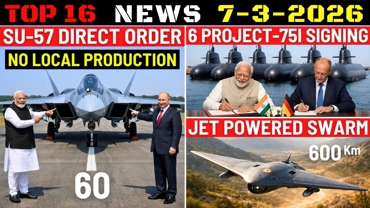 Indian Defence Updates : 60 Su-57 Direct Order,400 USV Deal,Jet-Powered Stealth Swarm,P-75I Signing