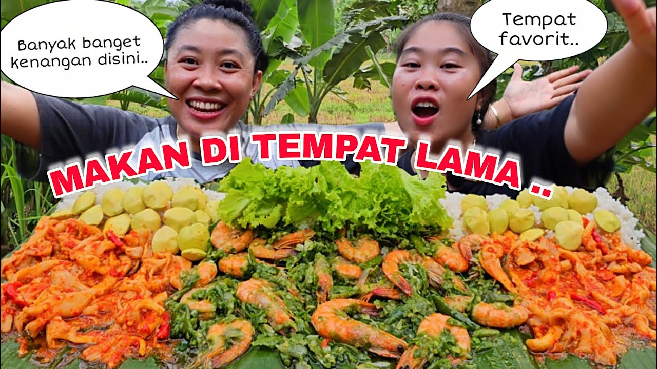 RINDU MAKAN DI TEMPAT LAMA YG BANYAK KENANGAN,UDANG SAMBAL IJO + OSENG PEDAS JAMUR