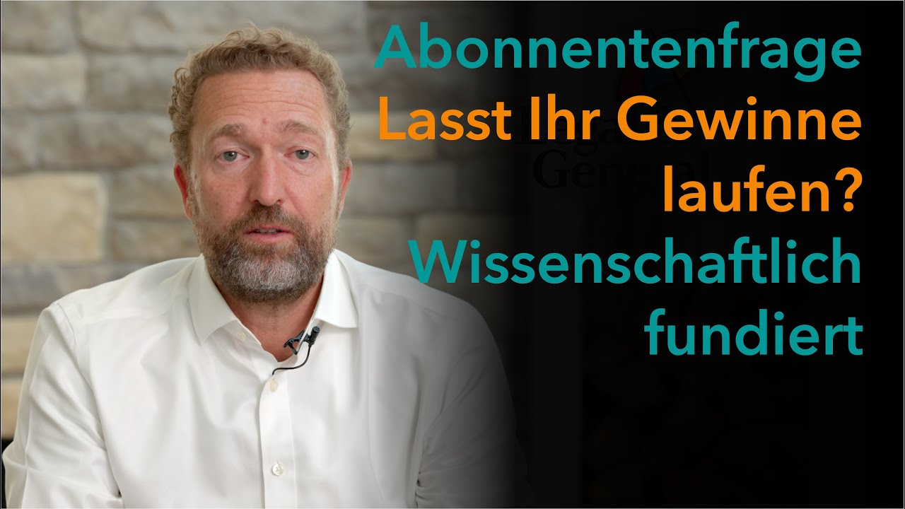 B&ouml;rsenweisheit Gewinne laufen lassen, Verluste begrenzen   wissenschaftlich fundiert