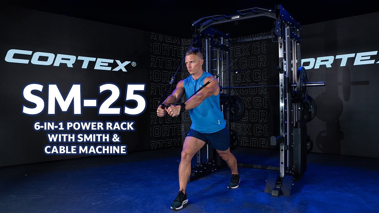 CORTEX SM-25 6-in-1 Power Rack with Smith and Cable Machine
