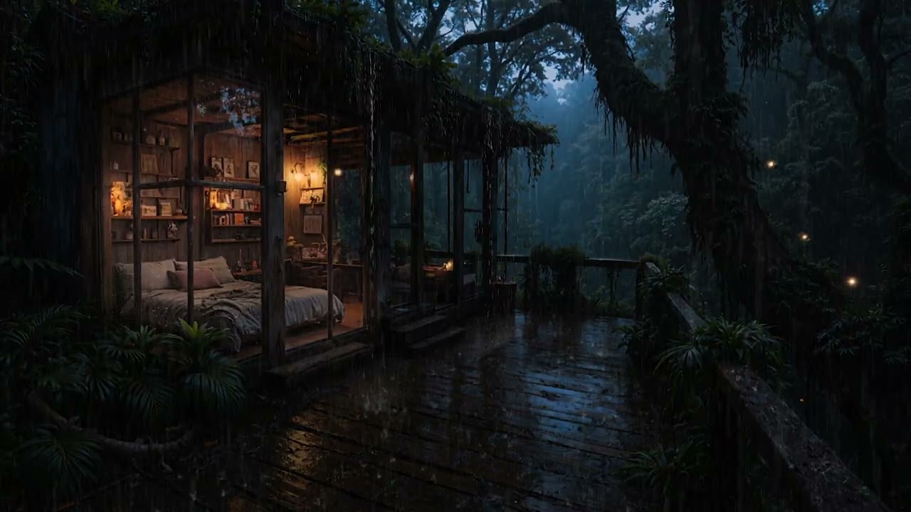 Rain Drifting Gently Over a Cabin in the Forest 🌧 | Soothing Rain Sounds for Deep Rest