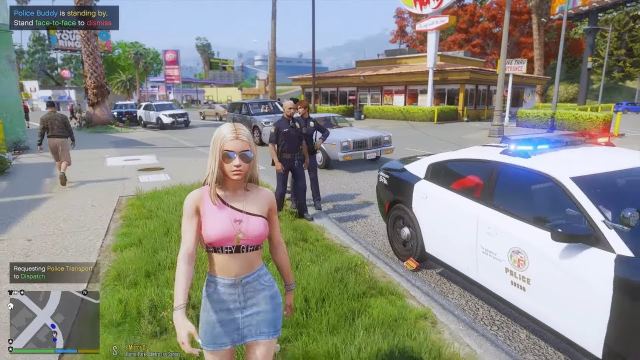 Gta 5 LSPDFR Playing As A BAD4SS Female Undercover Cop - '19 Mustang City Patrol #gta #gta5 #lspdfr