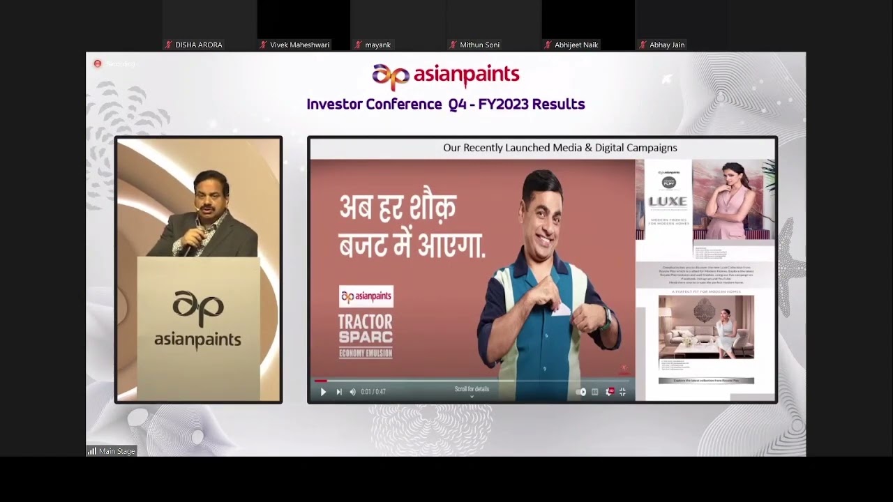 Asian Paints Earnings Call for Q4FY23 and Full Year