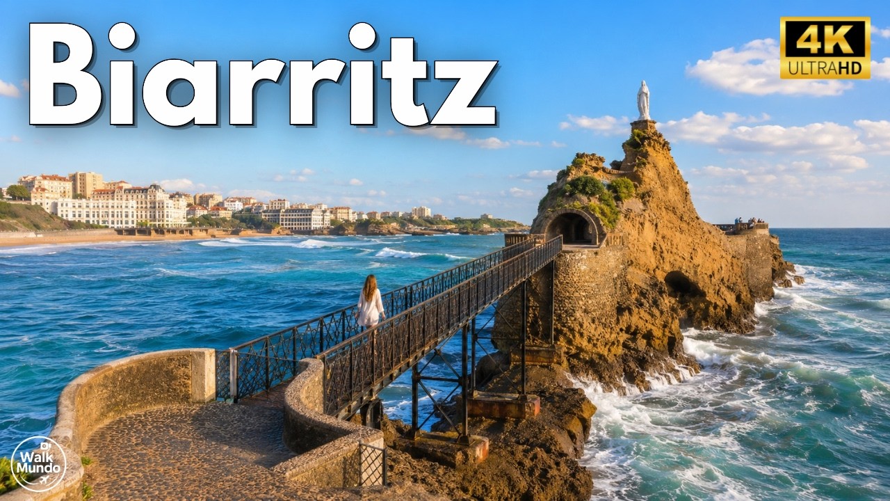 Biarritz France Walking Tour 🇫🇷 | Stunning Coastal Views & Fairytale Old Town (4K)