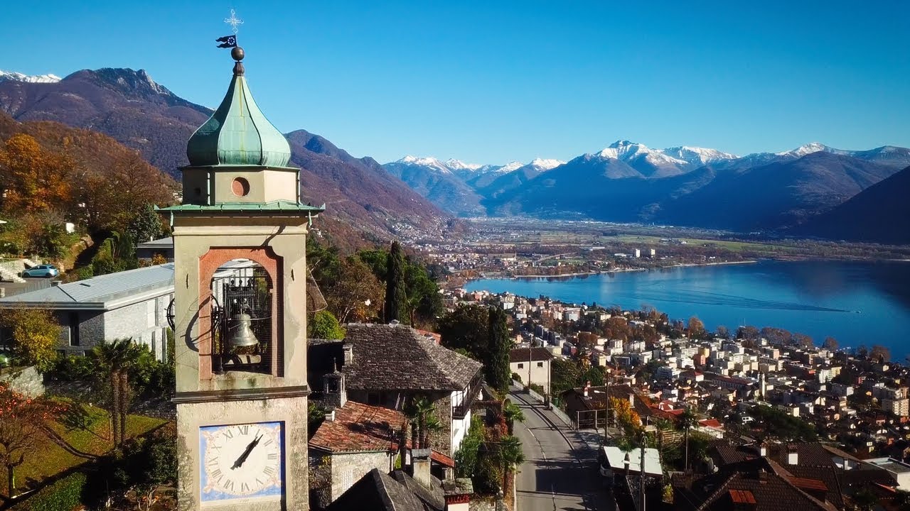 Drone Views of Switzerland in 4k: Orselina & Brione sopra Minusio