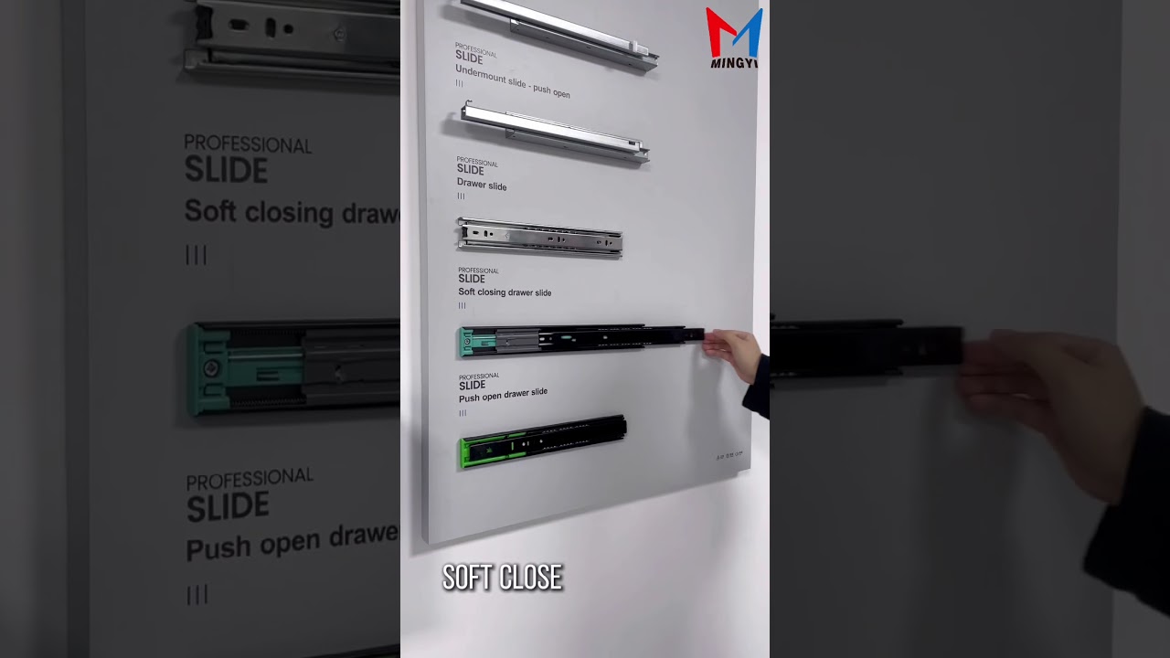 The difference among normal close, soft close and push open drawer slides #shorts