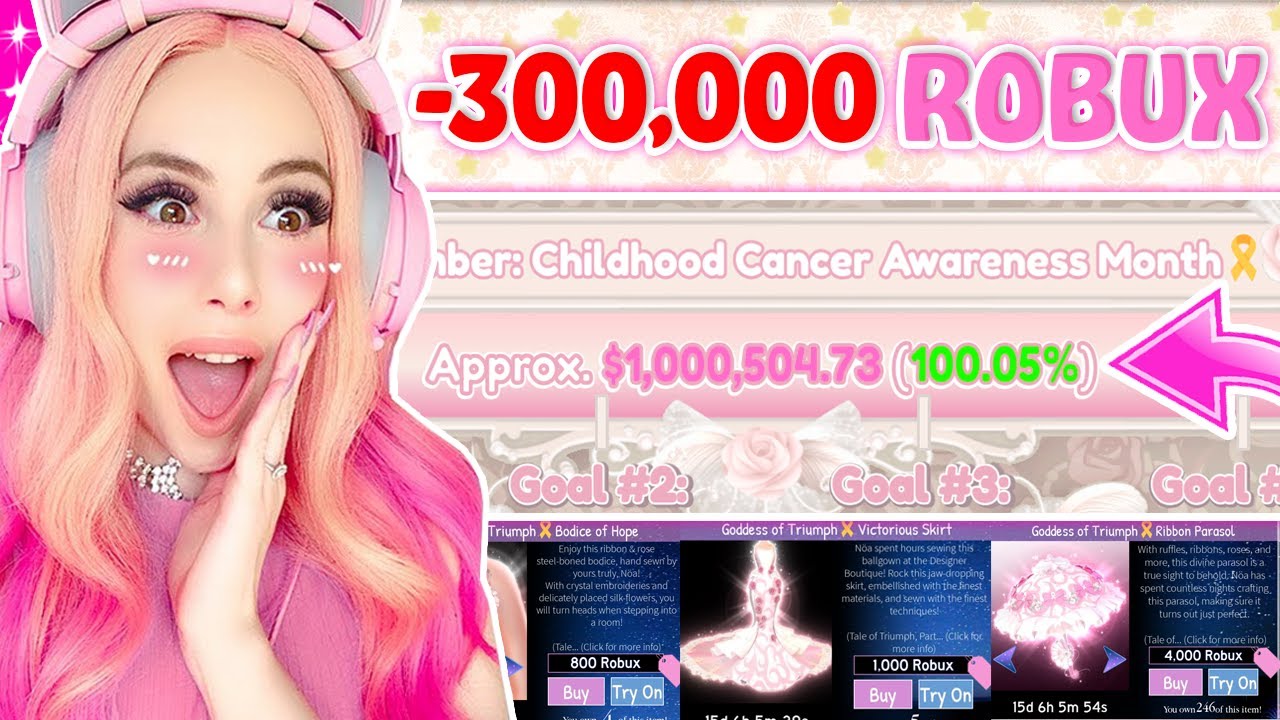 DONATING 300,000 TO COMPLETE THE $1,000,000 GODDESS Of TRIUMPH GOAL In Royale High! Roblox