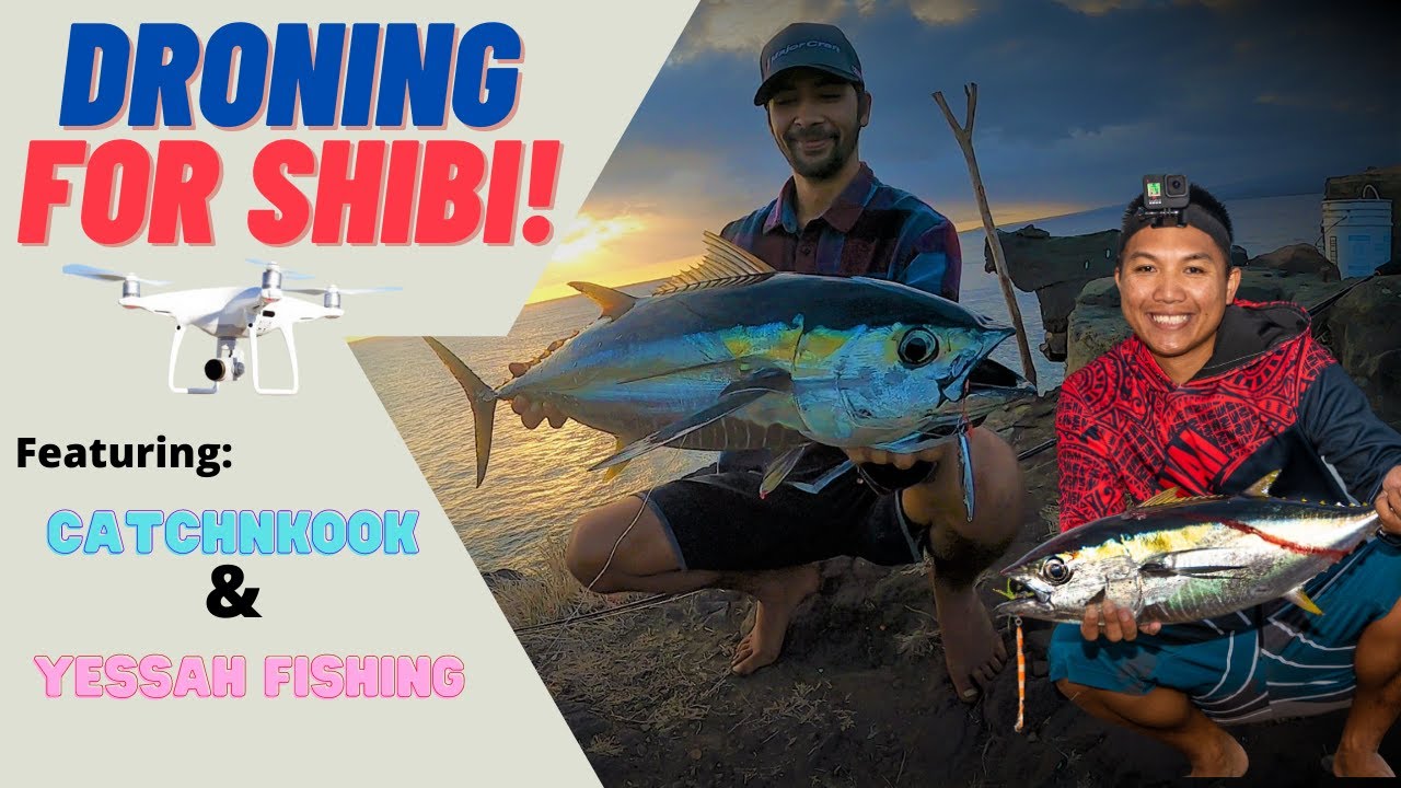 Drone fishing for tuna in Hawaii! || Jigging for Shibi Ft. Yessah Fishing and CatchnKook! Part 1!