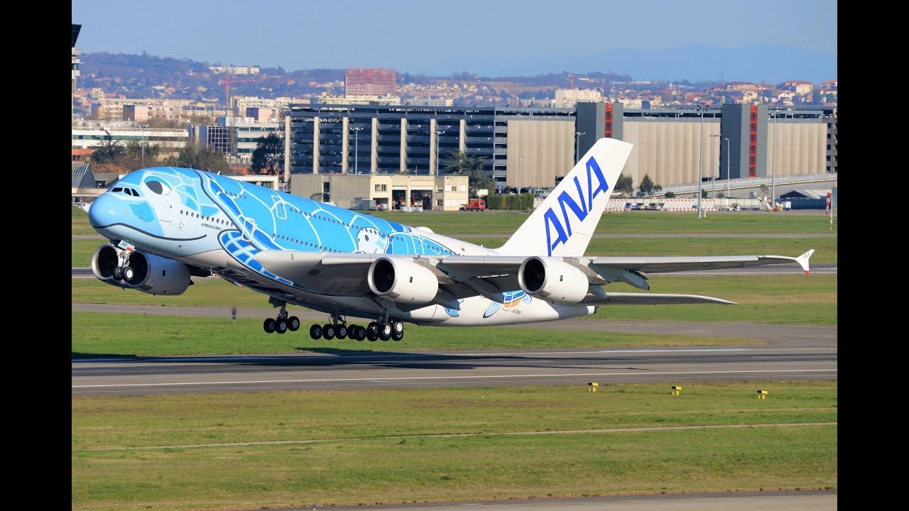 A380 ANA Honu décollage Toulouse Blagnac 20 Mars pour Tokyo