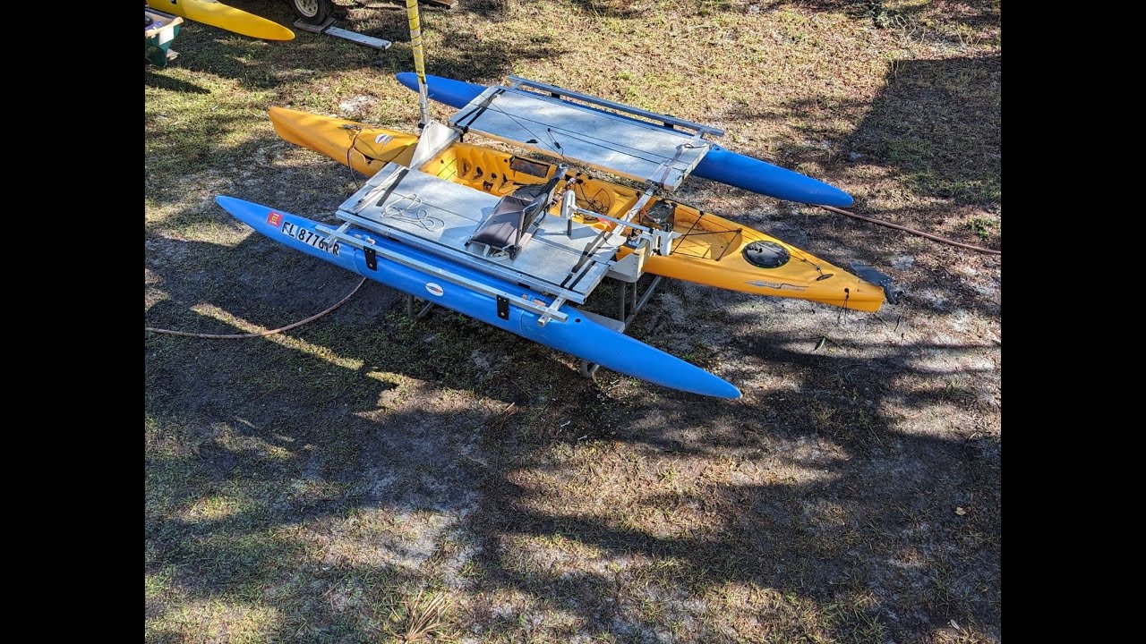 Hobie kayak with Expandacraft outrigger kit, real time breakdown