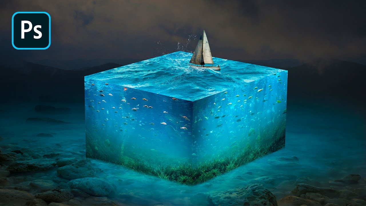 Photoshop Tutorial - Create 3D Water Cube Effects