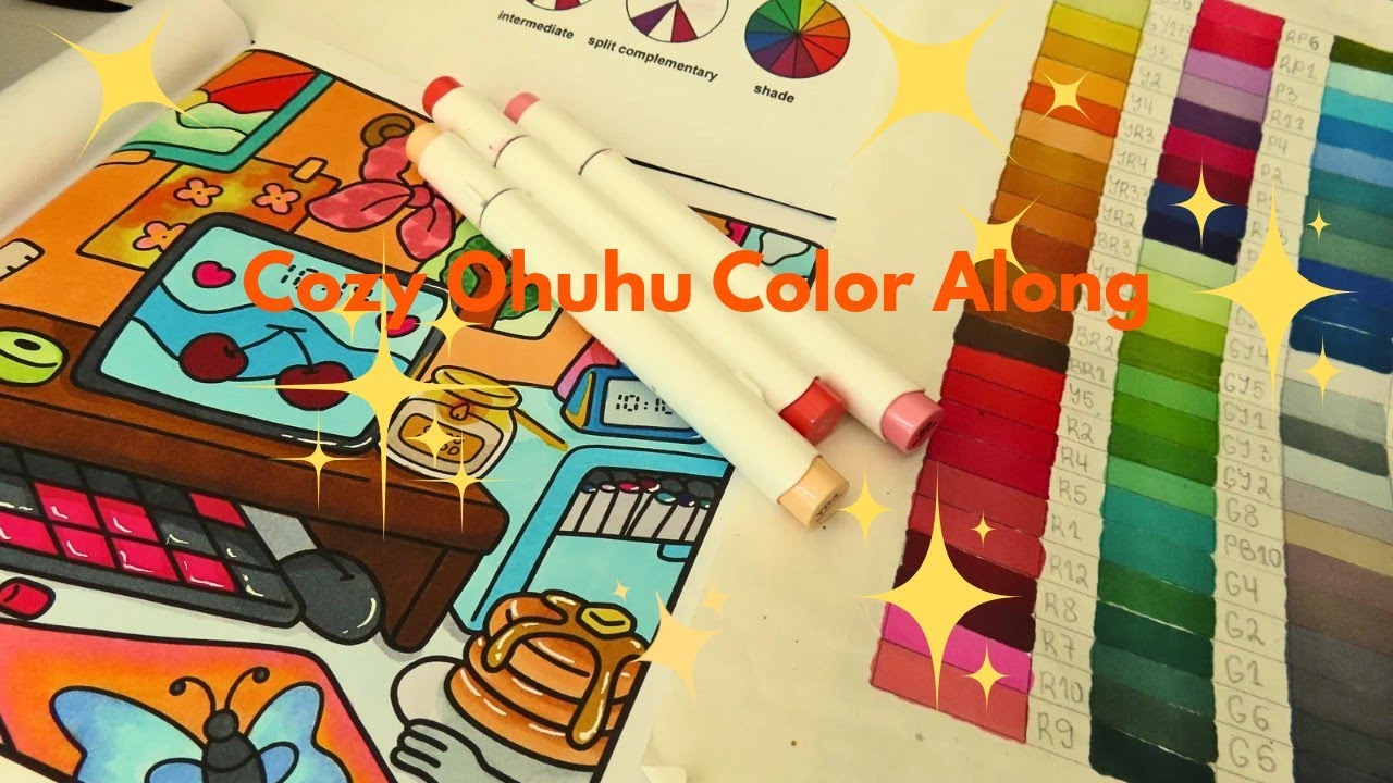 Relaxing Ohuhu Coloring | Cozy Desk Art Page
