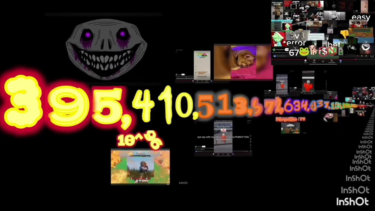 Numbers 0 to quattuortrigintillion with cringe videos 