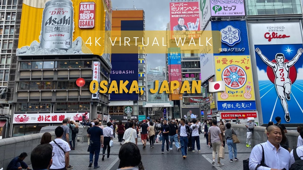 Osaka Day time Walking Tour 4K- Virtual Tour- Dotombori #osaka #japan #japanwalk #dotombori