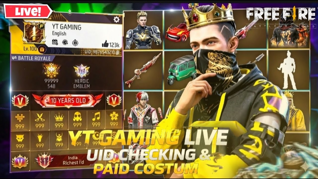 FREE FIRE 🔴 LIVE | UID CHECK + PROFILE RATE 😱 | Paid costum available 💯 Road to 4k subscriber 🎯