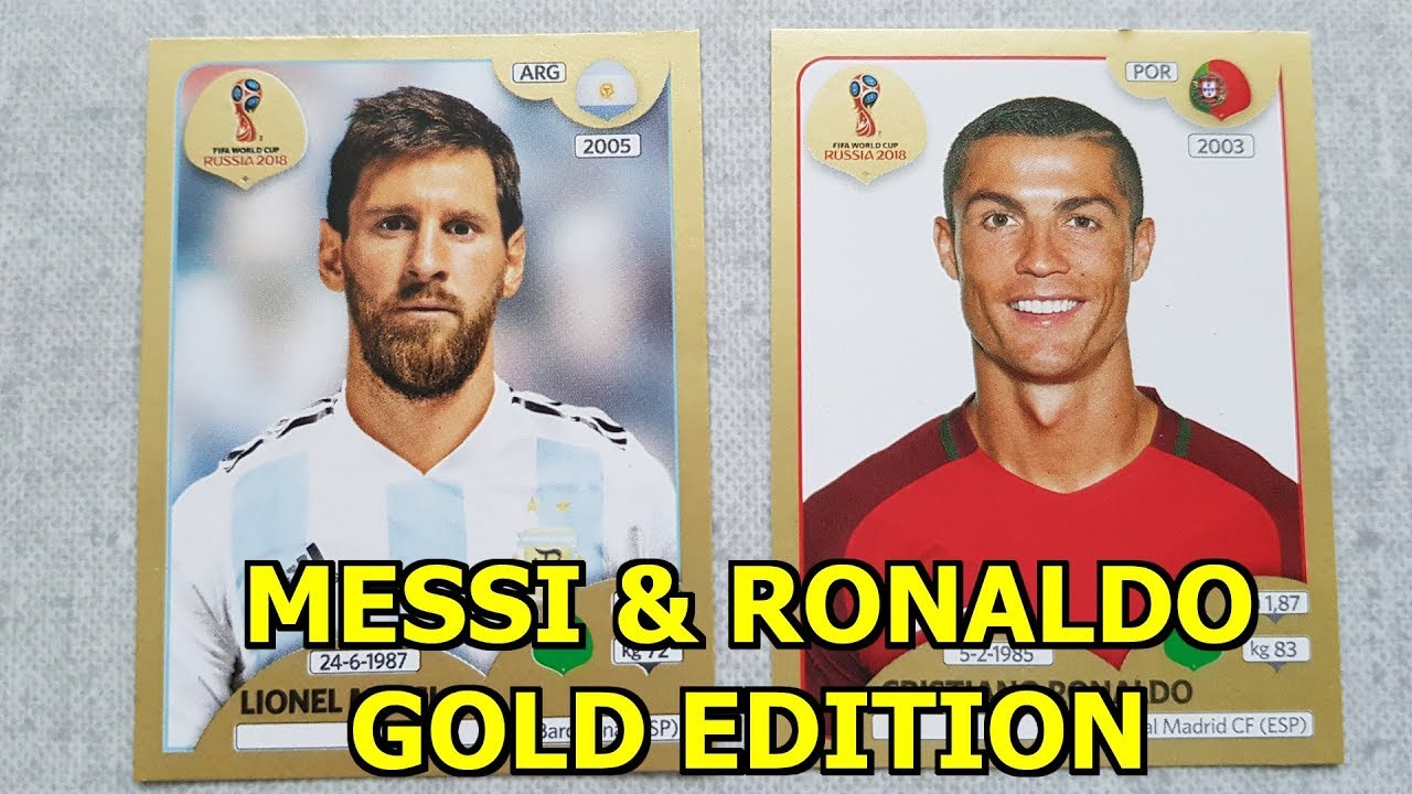 MESSI & RONALDO GOLD EDITION PANINI STICKER | Unboxing/Opening Stickers Pack Russia 2018 Collection