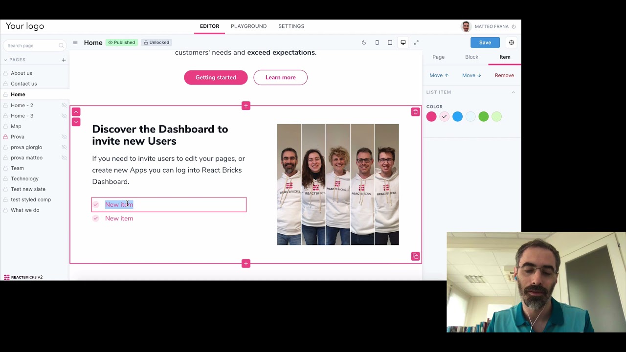 React Bricks Demo - Part 2 - Editor Demo