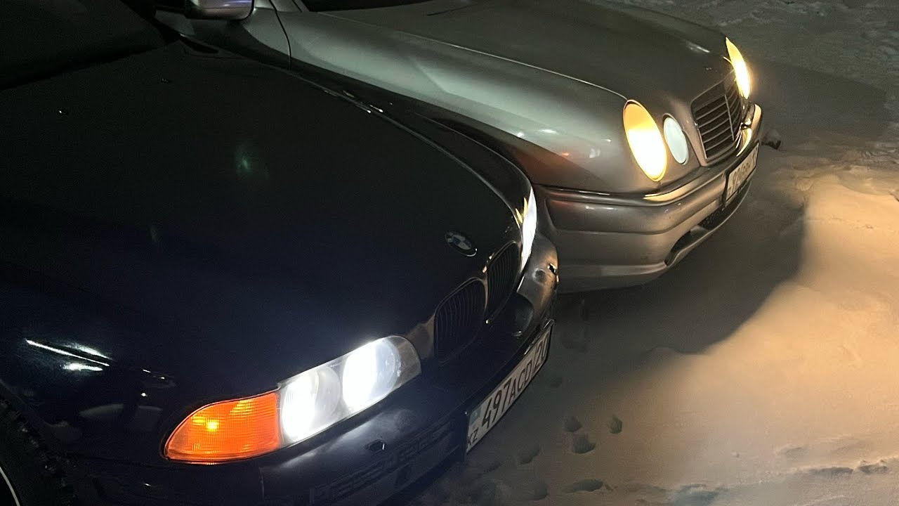 Мойка Bmw E39 и Mercedes-Benz W210 4.3 ,езда боком по городу Мерседес сломался?