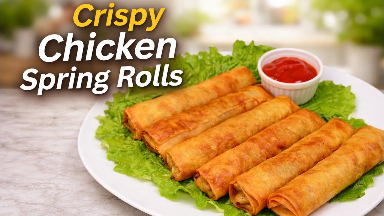 Crispy Chicken Vegetable Spring Rolls | Healthy Ramadan Iftar Snack