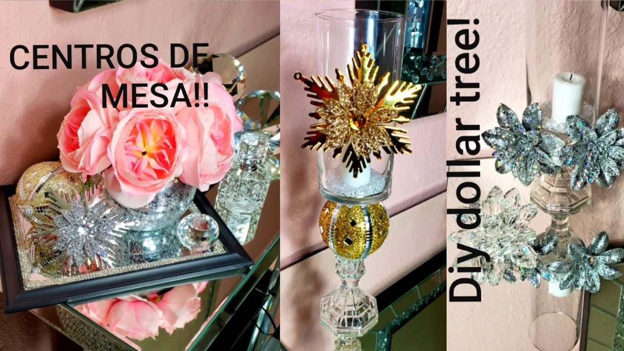 3 DIY 💖DOLLAR TREE / COMO HACER CENTROS DE MESA/ CANDELABROS ELEGANTES.