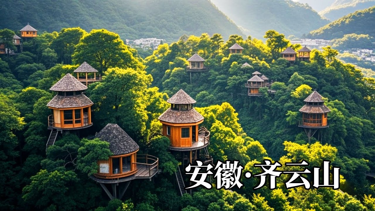 一座超级抽象的原始森林树屋！在道教圣地齐云山，享受到梦幻般的童话世界【行走世界的北京老刘】
