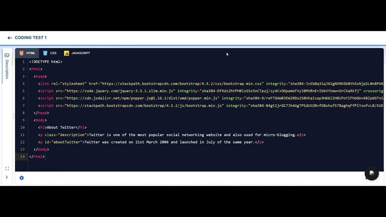 Build Your Own Responsive Website Coding Test - 1 