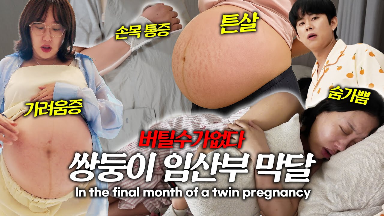 살면서 제일 힘든 시간.. 쌍둥이 임신 막달!😱 버틸 수 있을까요..? [임신일기 30화] In the final month of a twin pregnancy