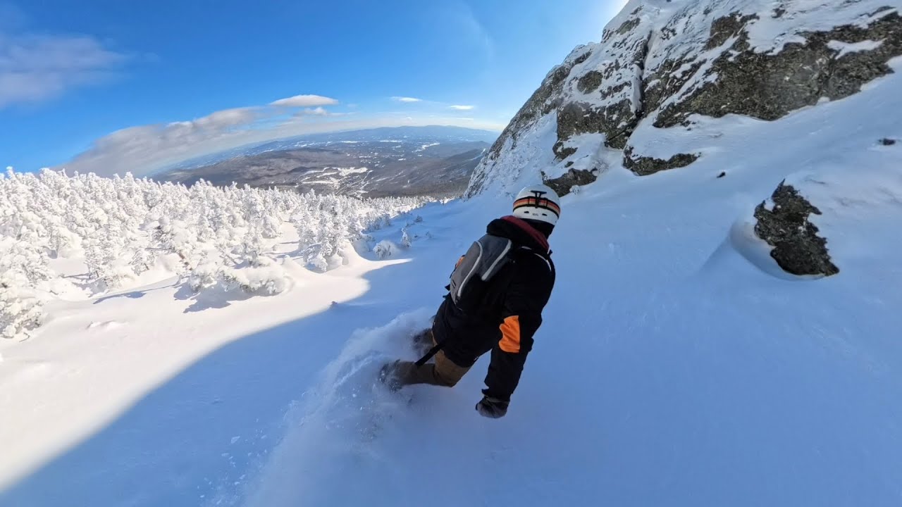 First time hiking Mansfield (Stowe VT, Jan 2025) #snowboarding #shorts #insta360 #travel #winter 