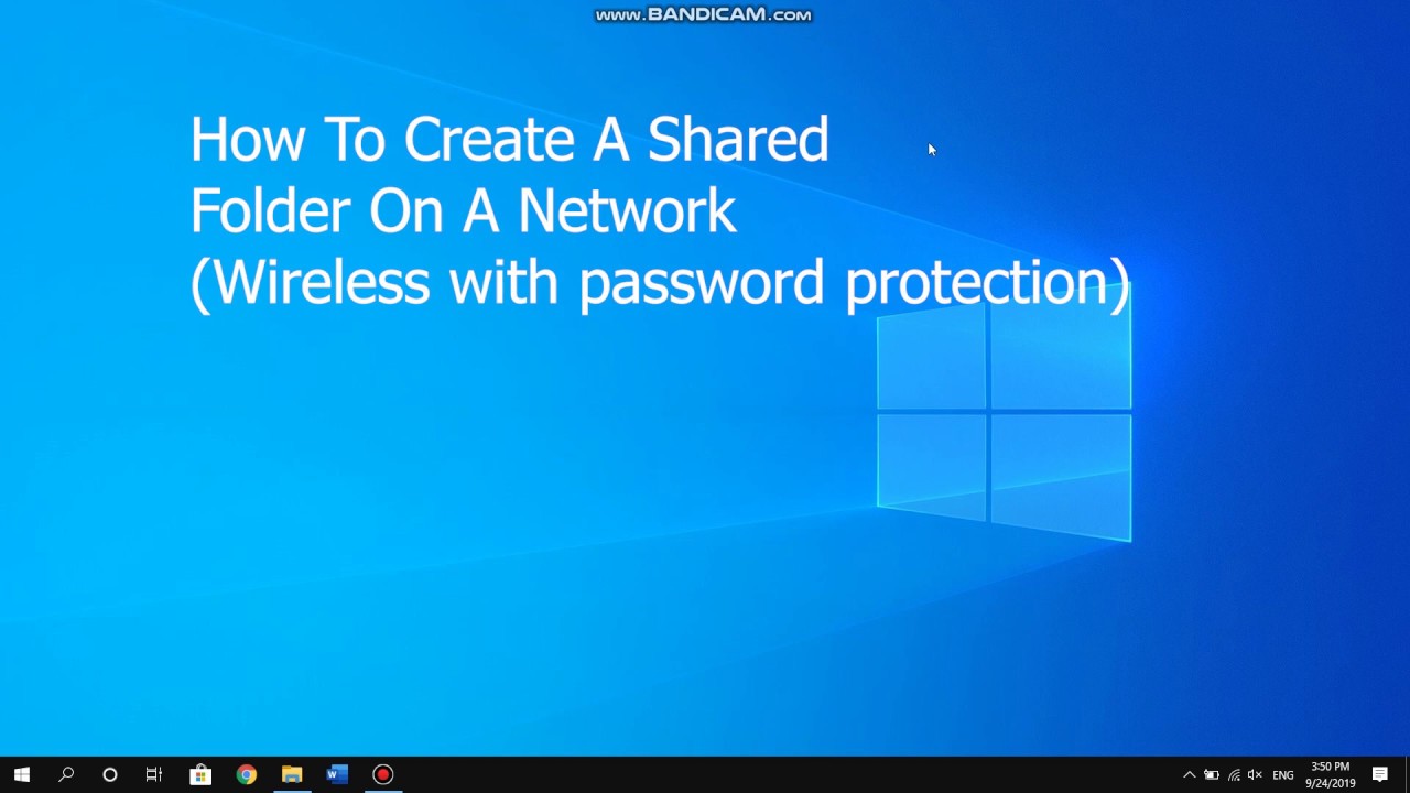 How To Create A Shared Folder On A Network (password protected)