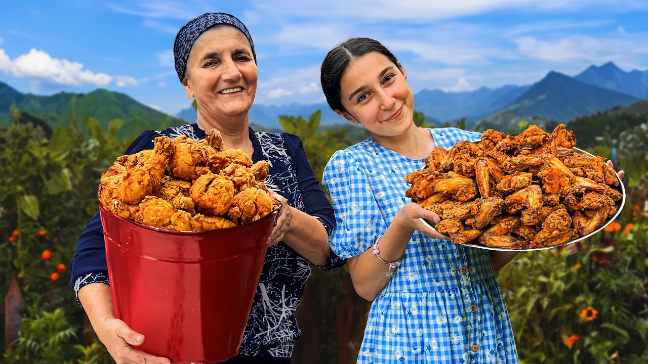 How Azerbaijani Family Lives in 21st Century? Cooking KFC Fried Chicken Far from Civilization