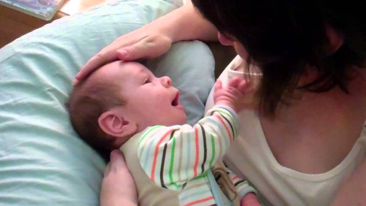 Baby cooing makes mommy cry