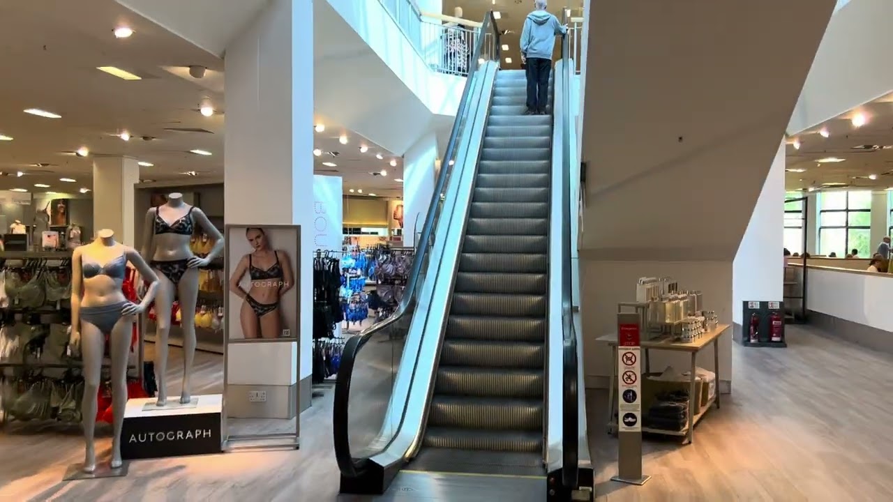 Nottingham, England. 7x O&K Escalator ride in Marks and Spencer Department store - Albert Street