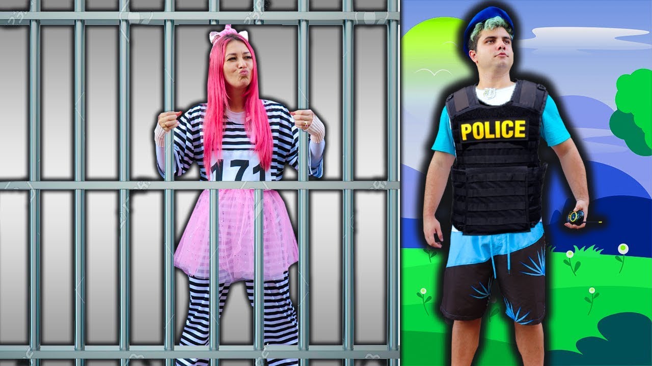 CRIANÇA Finge Brincar Ser POLICIAL 4 - KIDS PRETEND PLAY WITH POLICE COSTUME