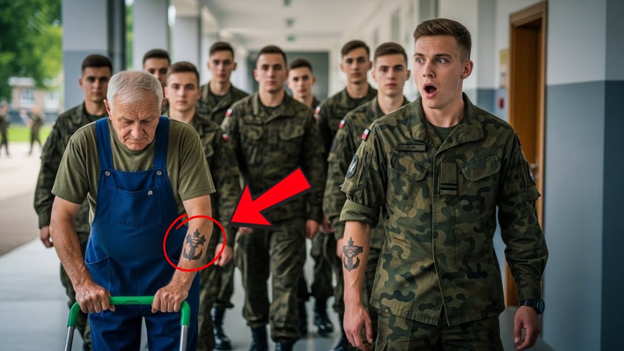 Sprzątacz w bazie był przez kadetów ignorowany — aż jeden zobaczył jego tatuaż z elitarnej jednostki
