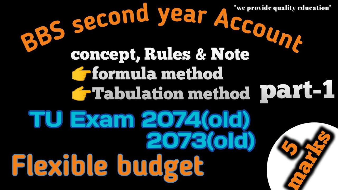 Flexible budget BBS second year Account || flexible budget, formula method || Tabulation method
