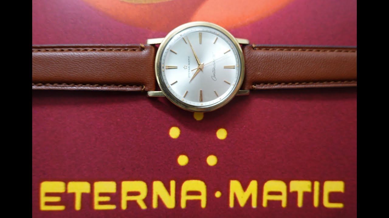 1962 Eterna-Matic Centenaire '61' men's vintage automatic watch with gold capped case