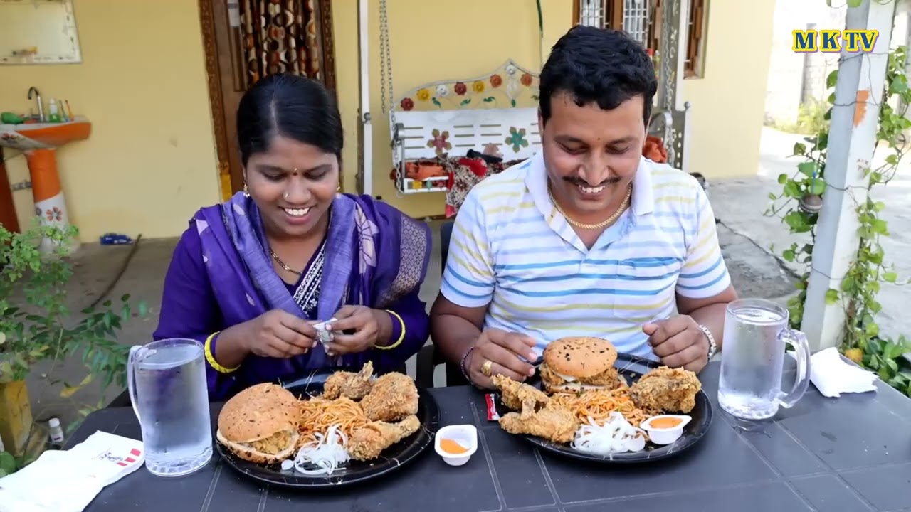 KFC CHIKEN#CHIKEN BURGER#EGG NOODLES#EATING CHALLENGE#mktvvarshini #eatingchallenge  MKTV VLOGS